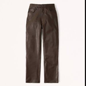 Abercrombie & Fitch Vegan Leather '90s Straight Pants – Dark Brown – 33 Long